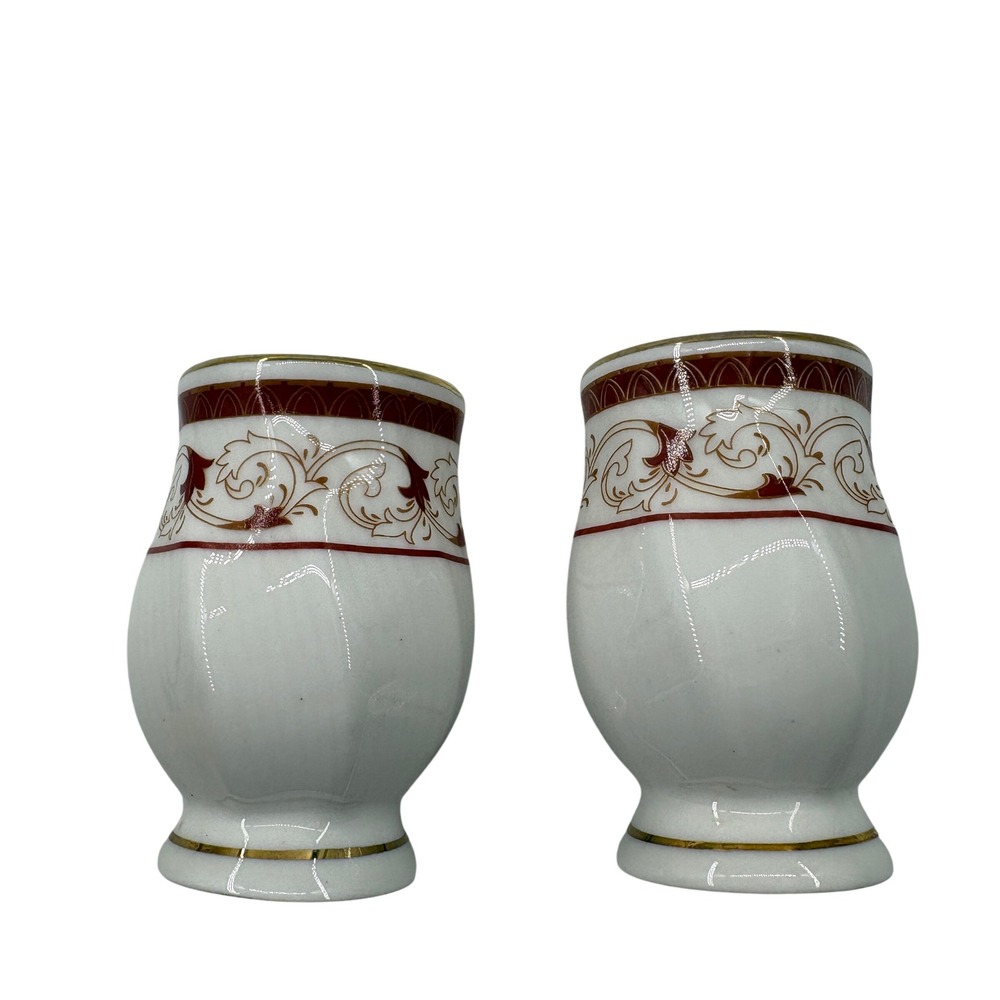 Vintage Gold Coast Porcelain Salt & Pepper Shakers Set 22kt Gold Accents Regency